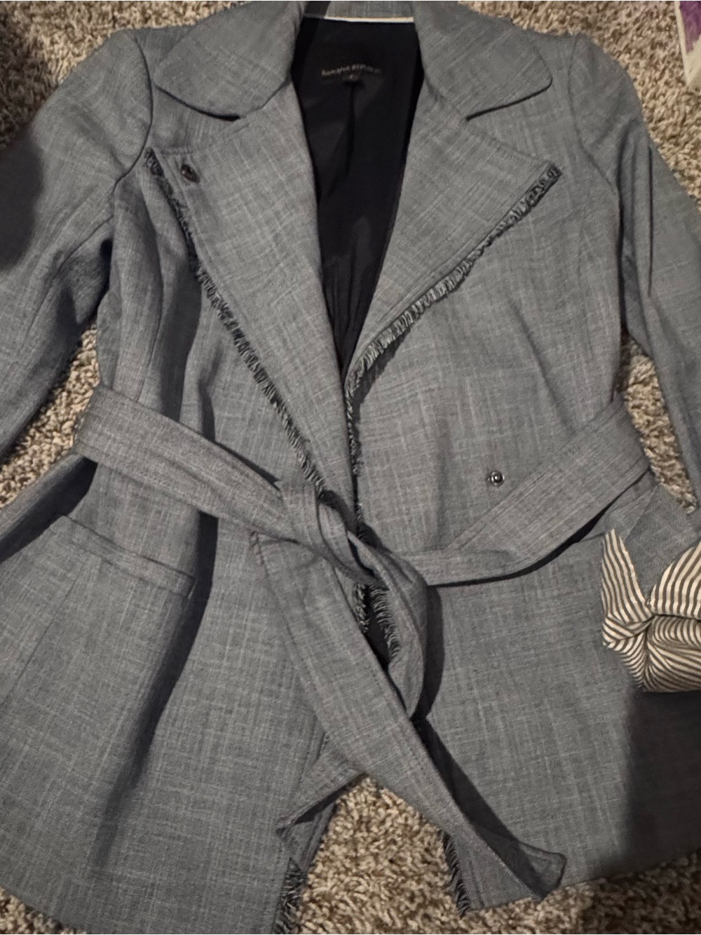 Blue Women's Belted Blazer Jacket